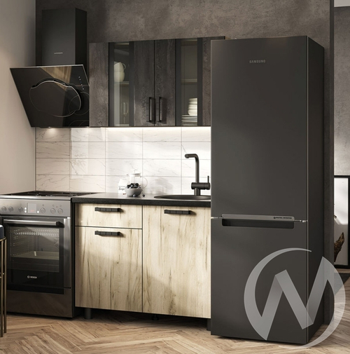 Кухня Эдинбург ЛДСП 1.0 (дуб крафт серый/крафт серый; железный камень)