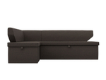 Диван кухонный угловой Омура левый угол, Амур 05 коричневый, Рогожка, 125896L
