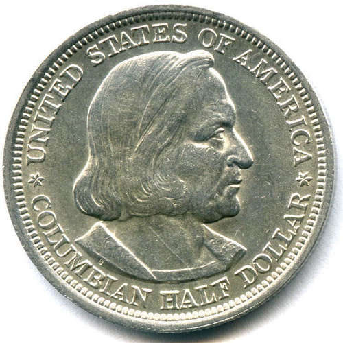 1/2 доллара 1893. США XF+ (Колумб)