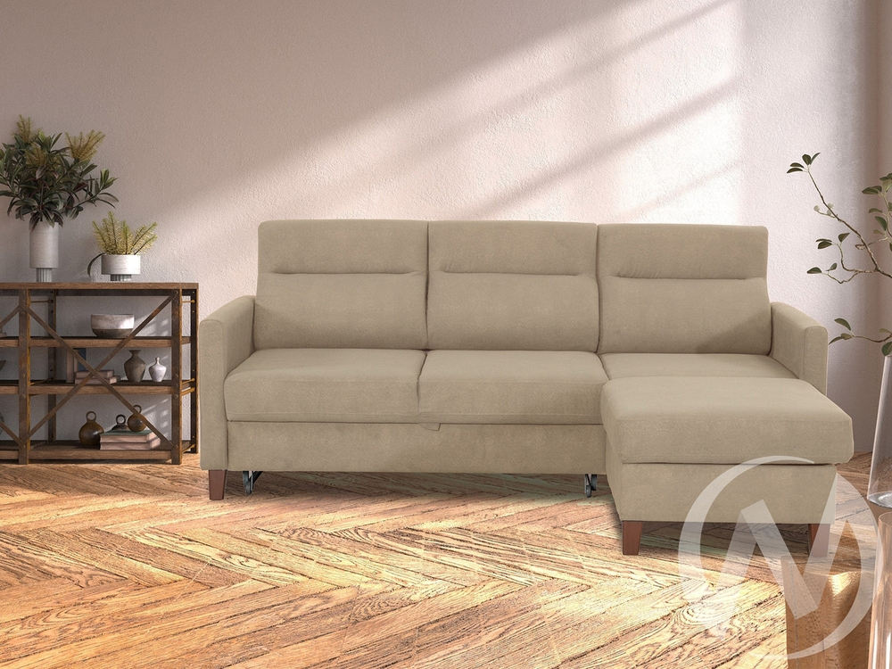 Диван угловой Марсель (ДУ) FROZEN 02 (серо-песочный с мелкими разводами)