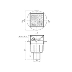 50 трап с вертик. спуском, рег решетка 100х100 нерж, СУХОЙ АНИ пласт TQ5702