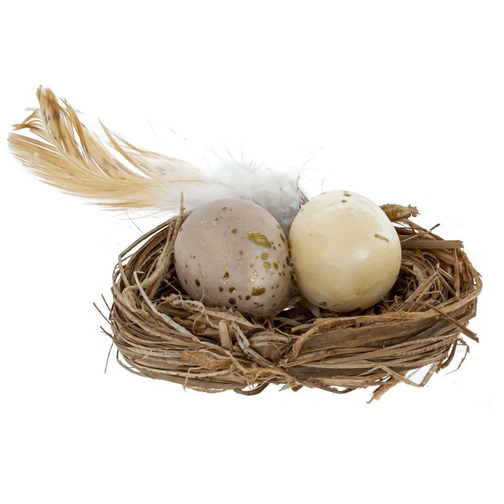 GAEM Изделие декоративное "Гнездо пасхальное", L6,5 W6,5 H2 см, 3в.