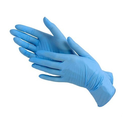 Перчатки одноразовые нитриловые, неопудренные, голубые, размер М, 50 пар