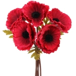 Цветы искусственные «Natur» 30см Маки 5шт бордовые