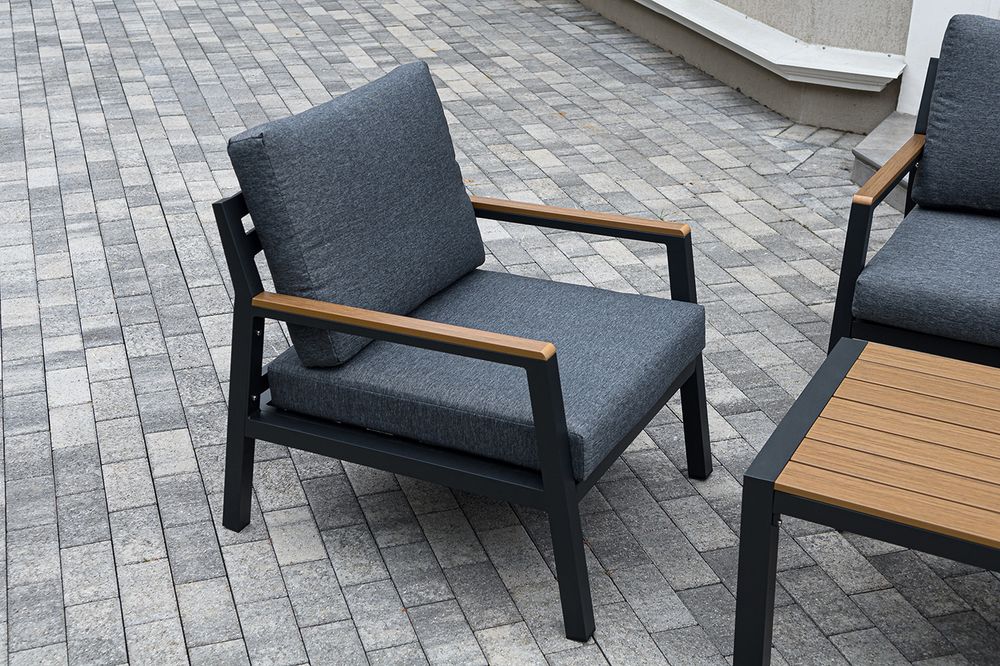 "Камелия" лаунж-зона 4-местная из алюминия, цвет темно-серый