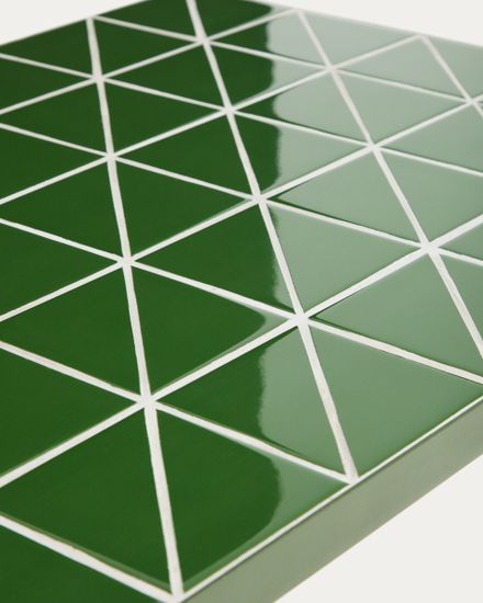 Уличный столик Maurina из зеленой стали с плиткой зеленого цвета 81 x 51 см