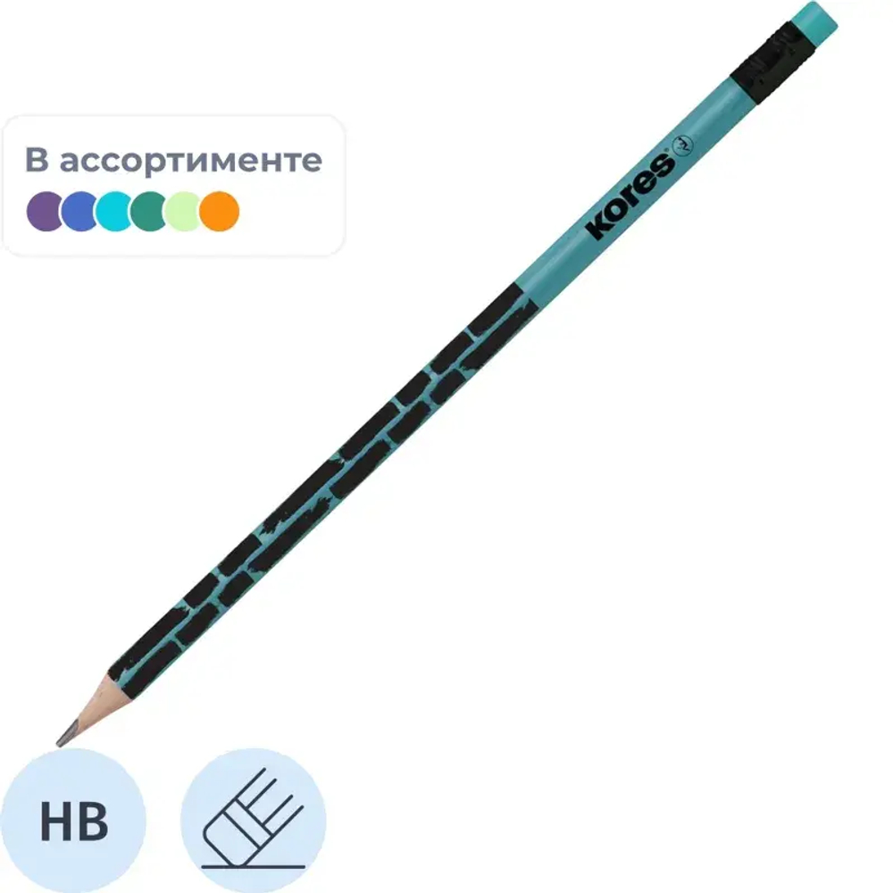 Карандаш чернографитный Kores CrackedStyleMetal трехгранный 92813