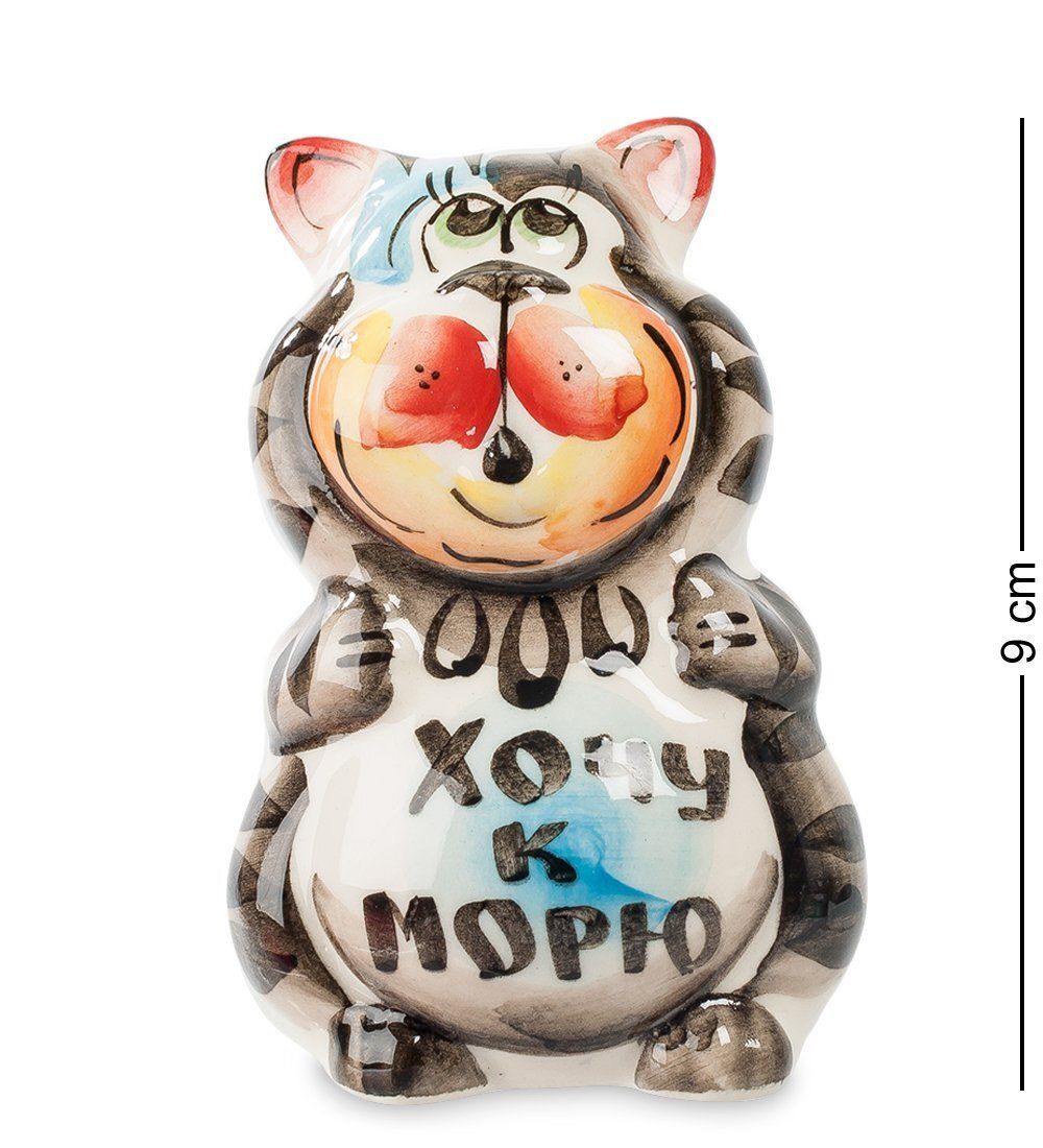 ГЛ- 184 Фигурка «Кот-Мойша» цв.(Гжельский фарфор)