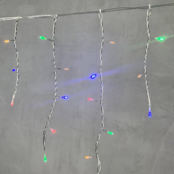 Светодиодная бахрома 4,9*0,5 м., 240 разноцветных LED ламп, прозрачный провод ПВХ, Beauty Led (PIL240-10-2M)