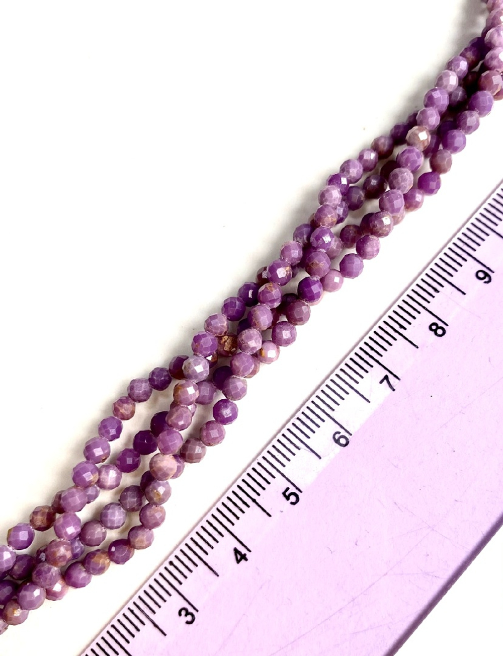 1137 Фосфосидерит шар с огранкой 3,5мм, нить 38см