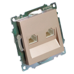 Розетка компьютерная 2-местная RJ-45 (механизм) STEKKER GLS00-7109-02, серия Катрин, шампань 50004