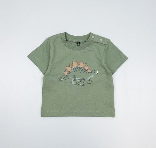 Футболка хлопковая "Динозавры" зеленый чай