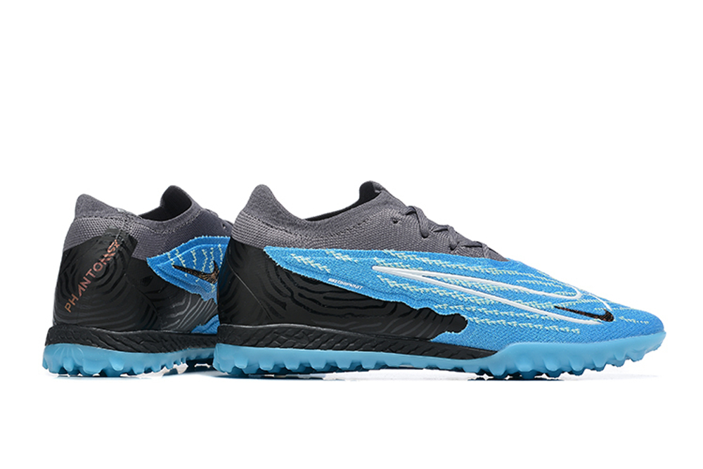 Шиповки Nike Phantom GX Elite TF (Черный+голубой)