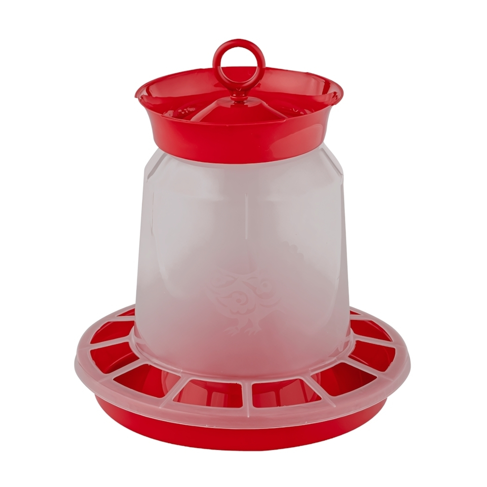 Кормушка для птиц с колбой 10 л цвет красный