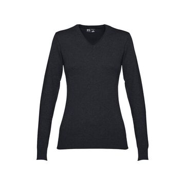 THC MILAN WOMEN. Женский пуловер с V-образным вырезом из хлопка и полиамида