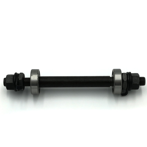 Ось передней втулки под гайку, 3/8 x 145мм, на промподшипниках, черная