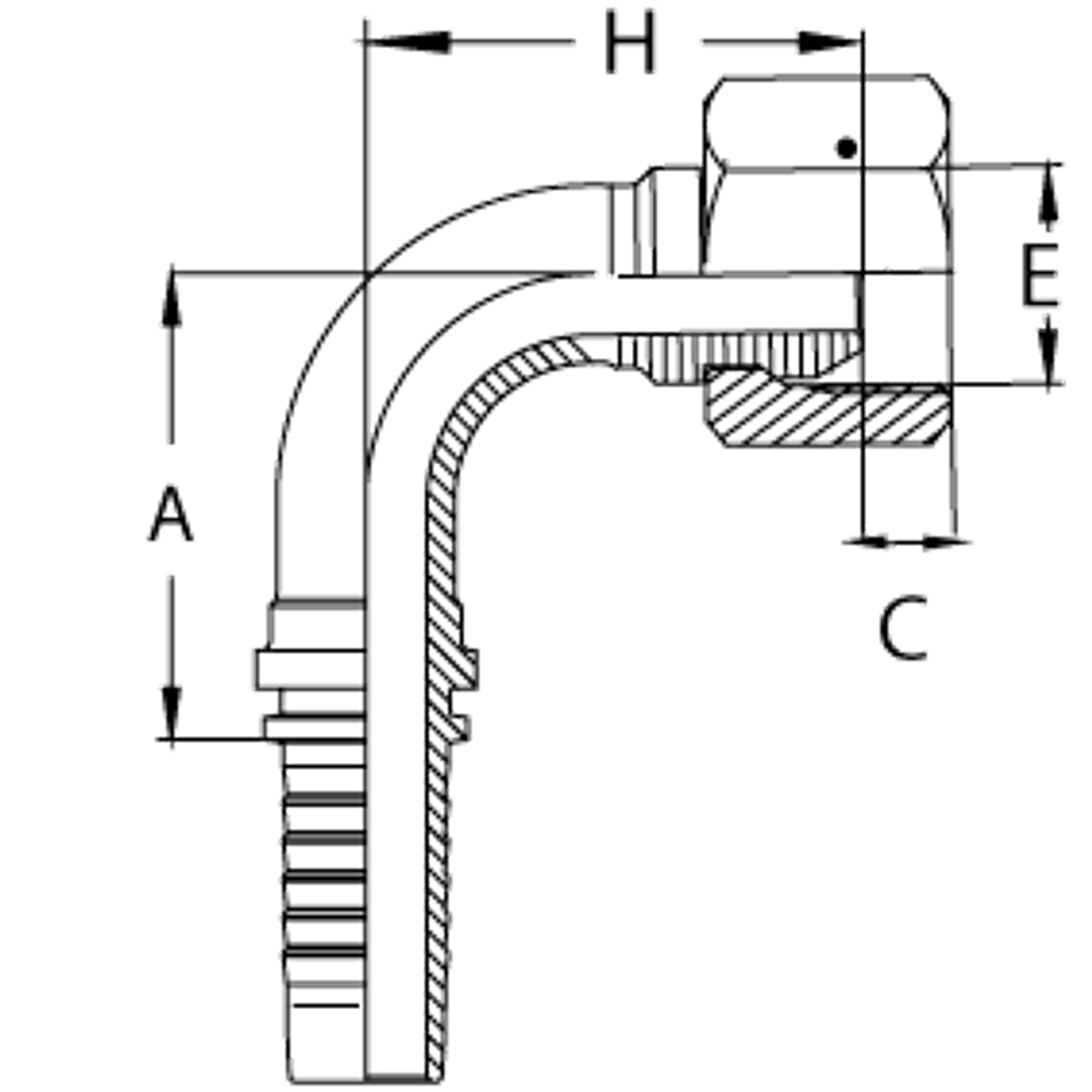 Фитинг DN 12 DK (Г) 24x1.5 (90) накидная гайка