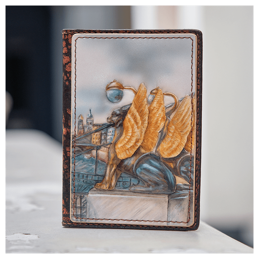 Обложка для документов «Городские мотивы» оранжевая