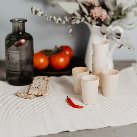 Набор деревянных стопок (рюмок) 6 шт. из древесины кедра. R28