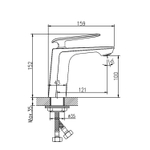 Смеситель для раковины 35к HB10548-7 HAIBA ЧЕРНЫЙ/ХРОМ^