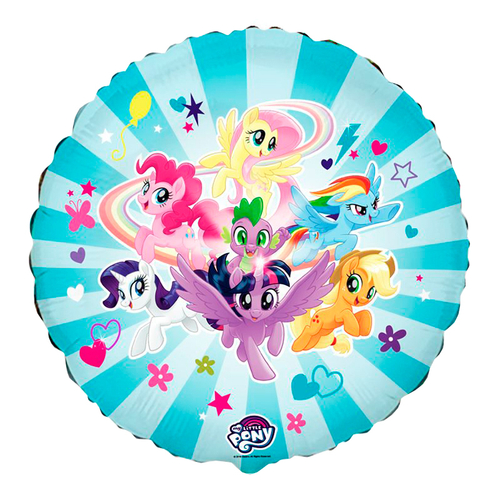 FM (18''/46 см) Круг, My Little Pony, Дружные Лошадки, Голубой, 1 шт.