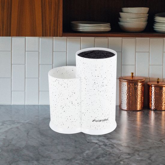 Подставка для ножей и кухонных принадлежностей двойная 22 см. Kamille KM 7607