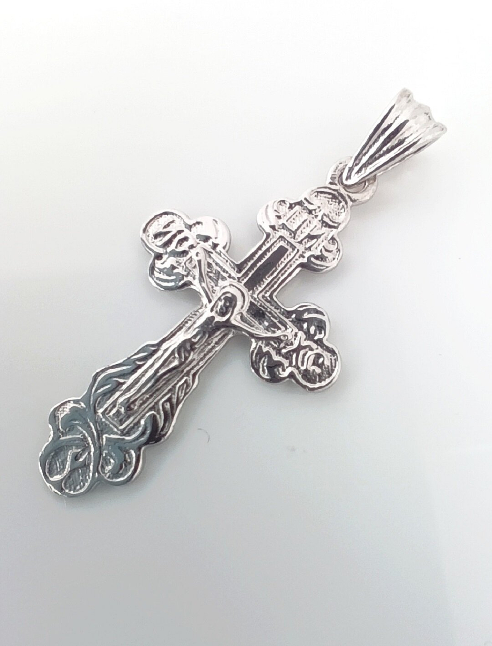 Крестик Эстерелла, серебро, 925 проба, родированный, славянский оберег/Ф