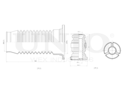Комплект пыльник и отбойник UNIO DUC-50105