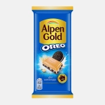 Шоколад Alpen Gold Oreo Два шоколада молочный с белым с начинкой со вкусом ванили и кусочками печень 85г