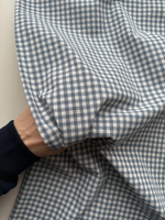 Вареный хлопок 250см. Синяя клетка (0,5*0,5см)