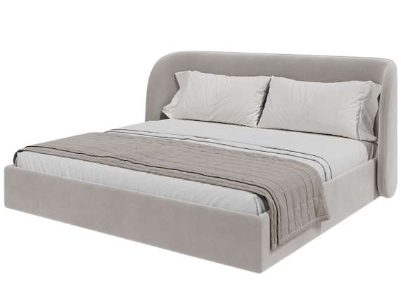 Кровать двуспальная Classic 200 см (серый, велюр)