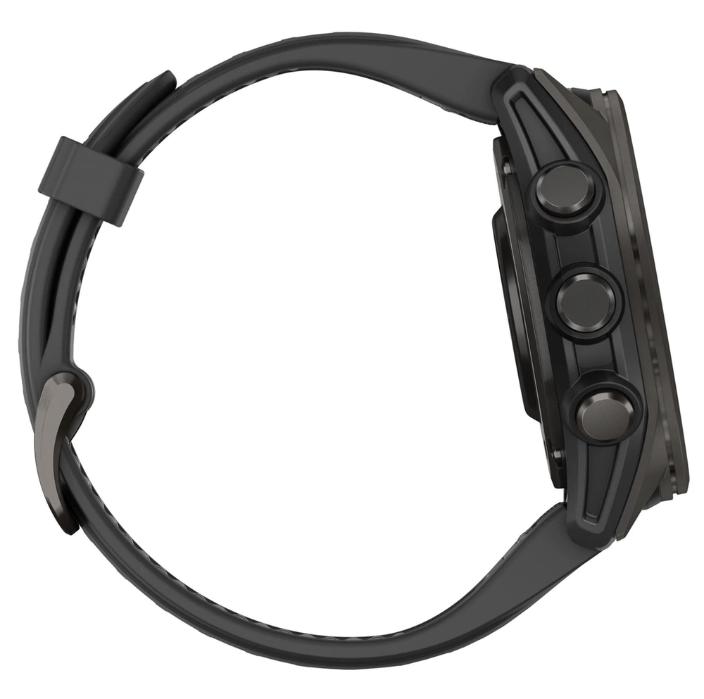 Умные часы Garmin Fenix 8 Amoled 43mm, Sapphire Lens, Carbon Gray DLC Titanium + Silicone Band