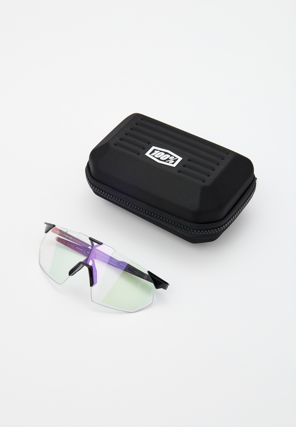 Спортивные очки 100% HYPERCRAFT SQ Gloss Black - Purple Flash Mirror Photochromic Lens