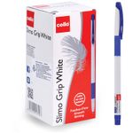 Ручка шариковая Cello "Slimo Grip white body " синяя, 0,7мм, грип, штрих-код