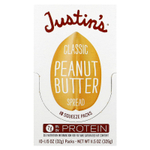 Justin's Nut Butter, Классическое арахисовое масло,  10  пакетиков, 1,15 унций (32 г) в упаковке
