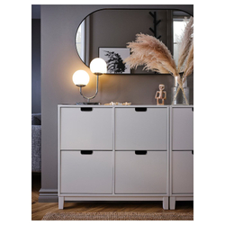 IKEA SIMRISHAMN  (ИКЕА СИМРИСХАМН)  -  Настольная лампа, хром/опаловое белое стекло, 42 см