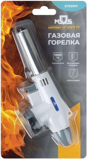 Горелка газовая на цанговый баллон MOS пласт.корпус, с пьезоподжигом, сопло 19 мм 67656М