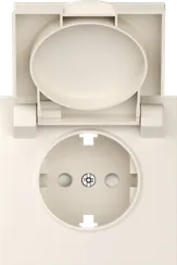 Donel S08 матовый кремовый накладка для розетки Schuko с заземлением, с крышкой, 16A 250 В~, серия D