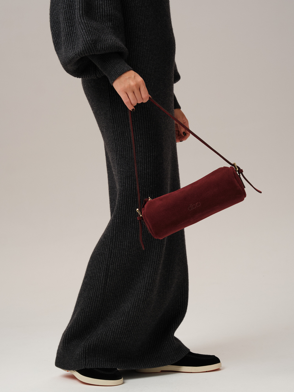 Замшевая сумка DBR 31343 красное вино