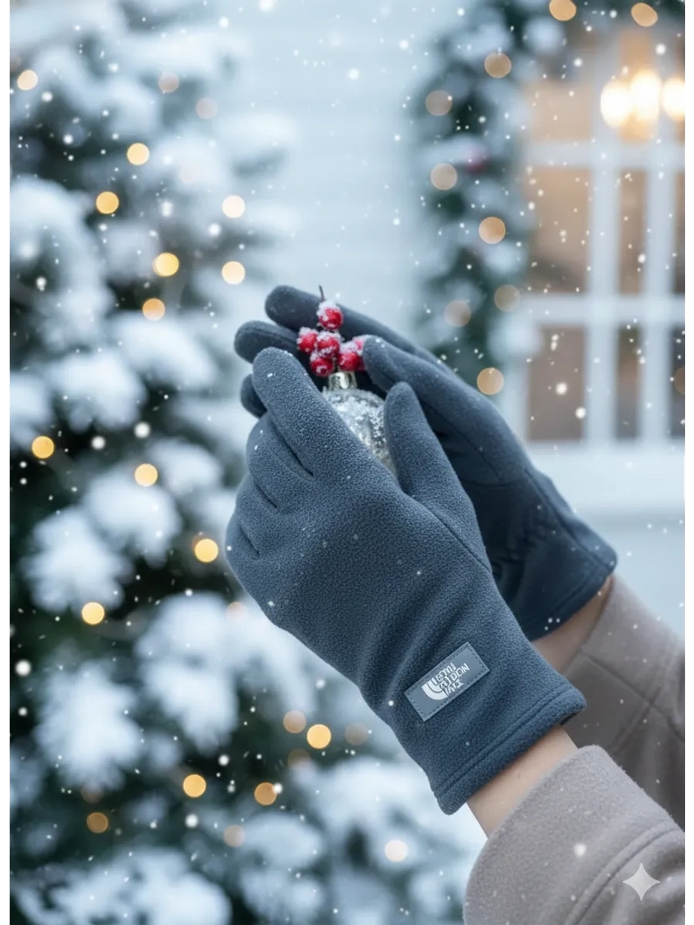 перчатки флисовые осенние теплые