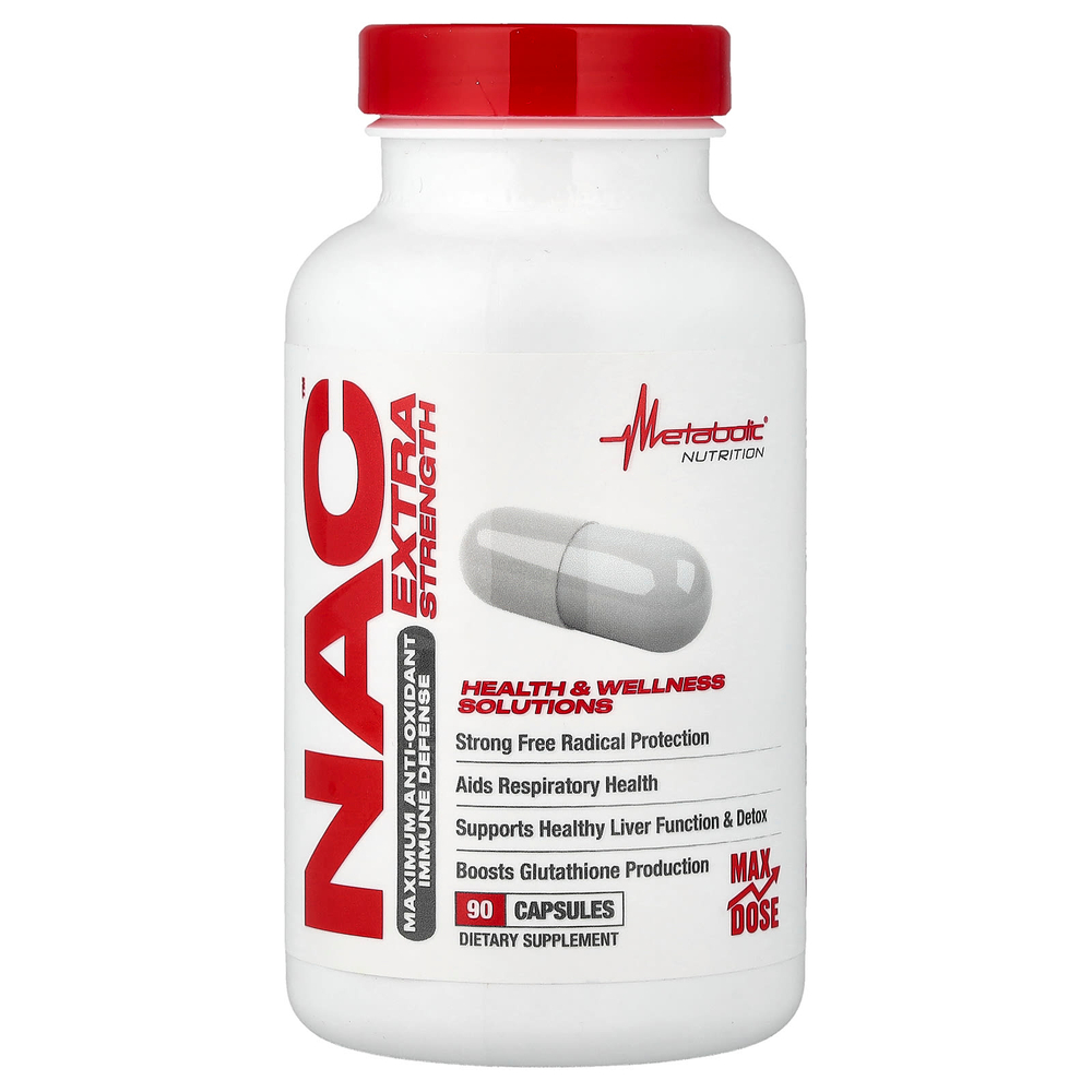 Metabolic Nutrition, NAC, 90 капсул (650 мг в 1 капсуле)
