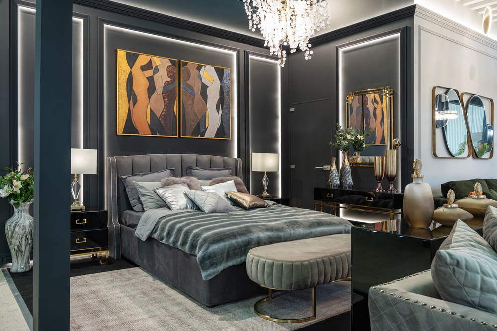 Кровать с подъемным механизмом Garda Decor лилово-серая ODRY1К-160M-Vel19+Vel09