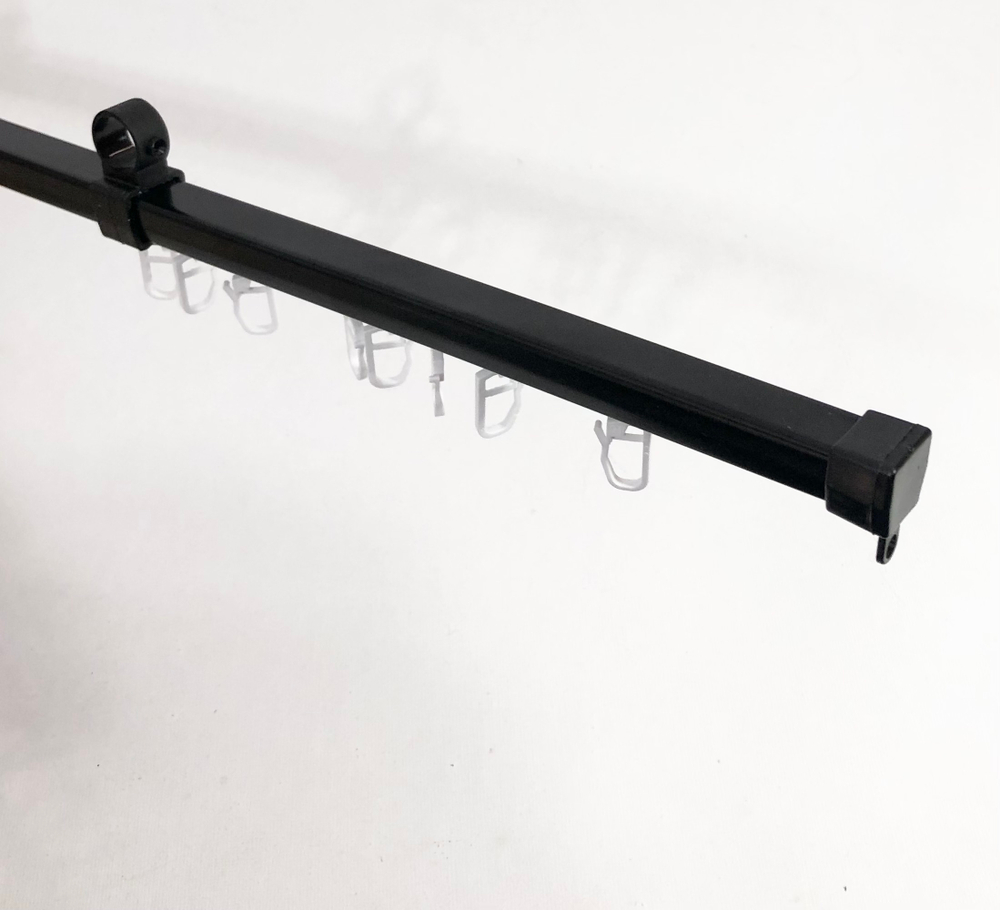 Карниз металлический Шар Ост двухрядный d16 мм со второй направляющей, цвет черный