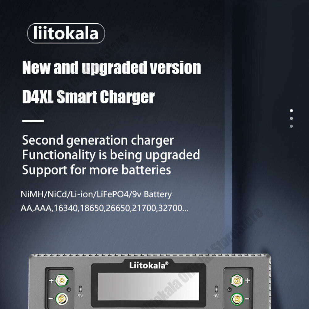 Зарядное устройство LiitoKala Lii-D4XL, для аккумуляторов Li-ion 21700/18650/14500 и других
