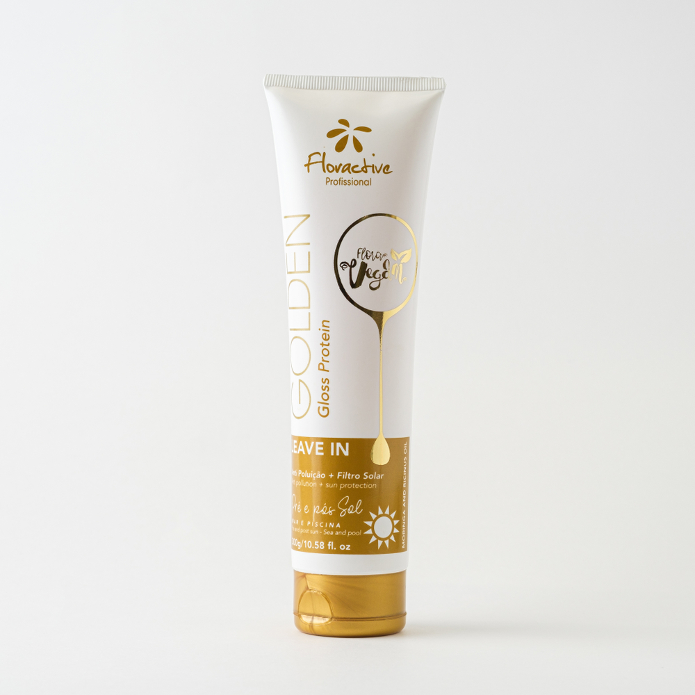 Floractive, Flora Vegan несмываемое средство GOLDEN GLOSS PROTEIN LEAVE-IN 300 мл