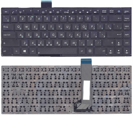 Клавиатура для ноутбука Asus F402, X402, VivoBook S400 Series (плоский Enter, черная, без рамки)