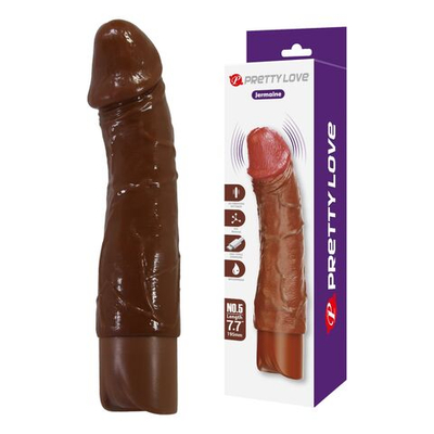 Коричневый реалистичный вибратор Jermaine - 19,5 см. (Цвет: коричневый)