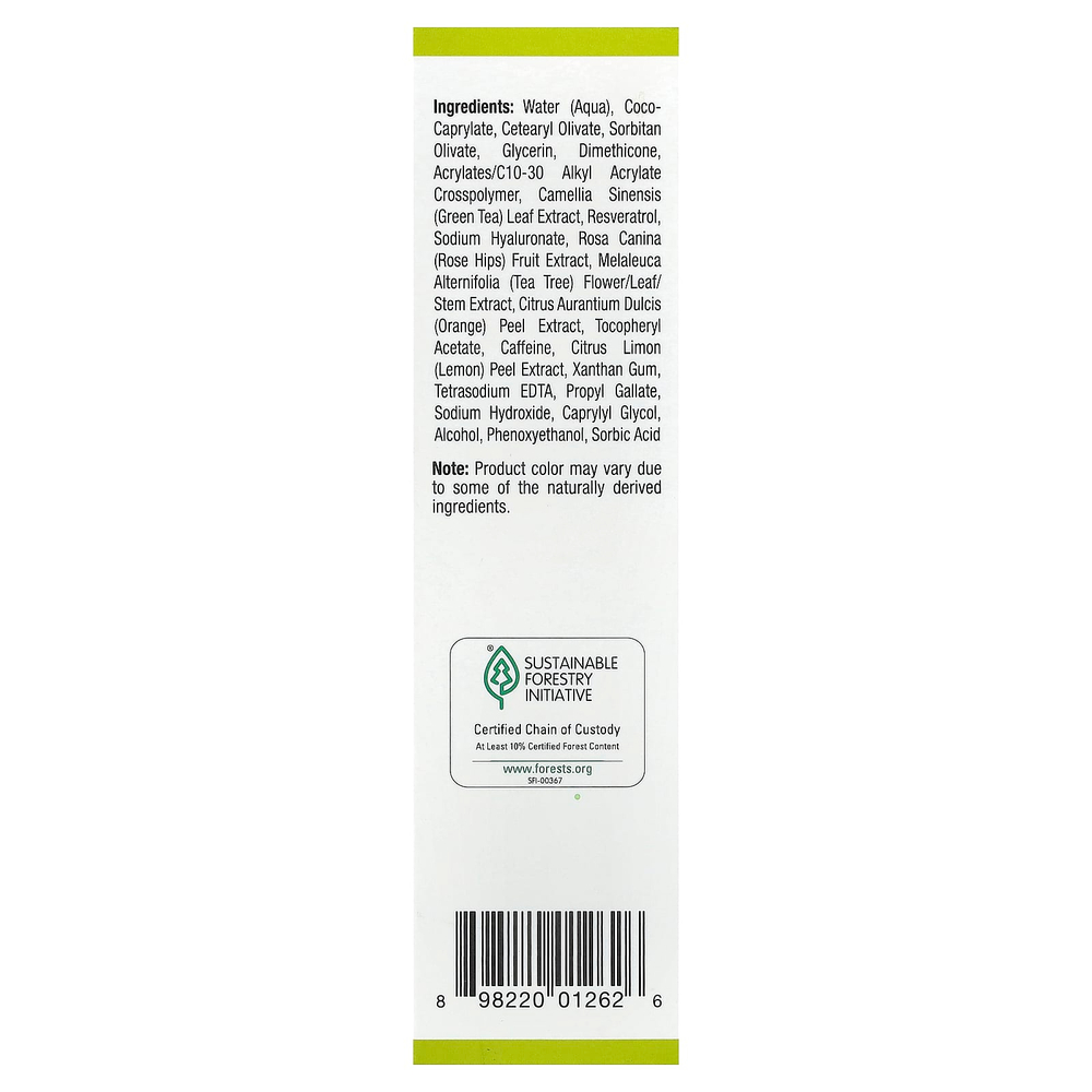Mild By Nature, Camellia Care®, крем для лица с зелёным чаем, 50 мл (1,7 жидк. унции)