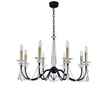 Подвесная люстра 8*E14 3978/C black+brass матовый черный/латунь ANASTASIA Newport