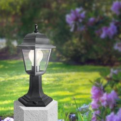 Садово-парковый светильник ЭРА НТУ 04-60-001 Оскар черный 4 гранный напольный IP44 Е27 max60Вт